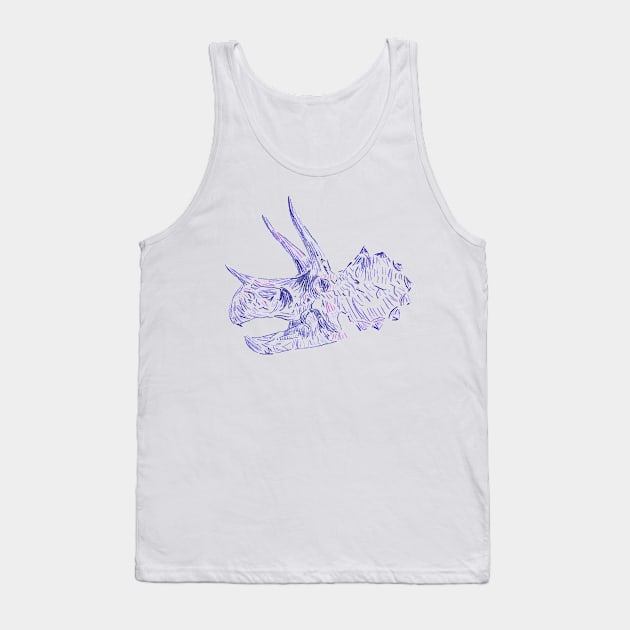 Triceratops Skull in color Tank Top by Katherine Montalto